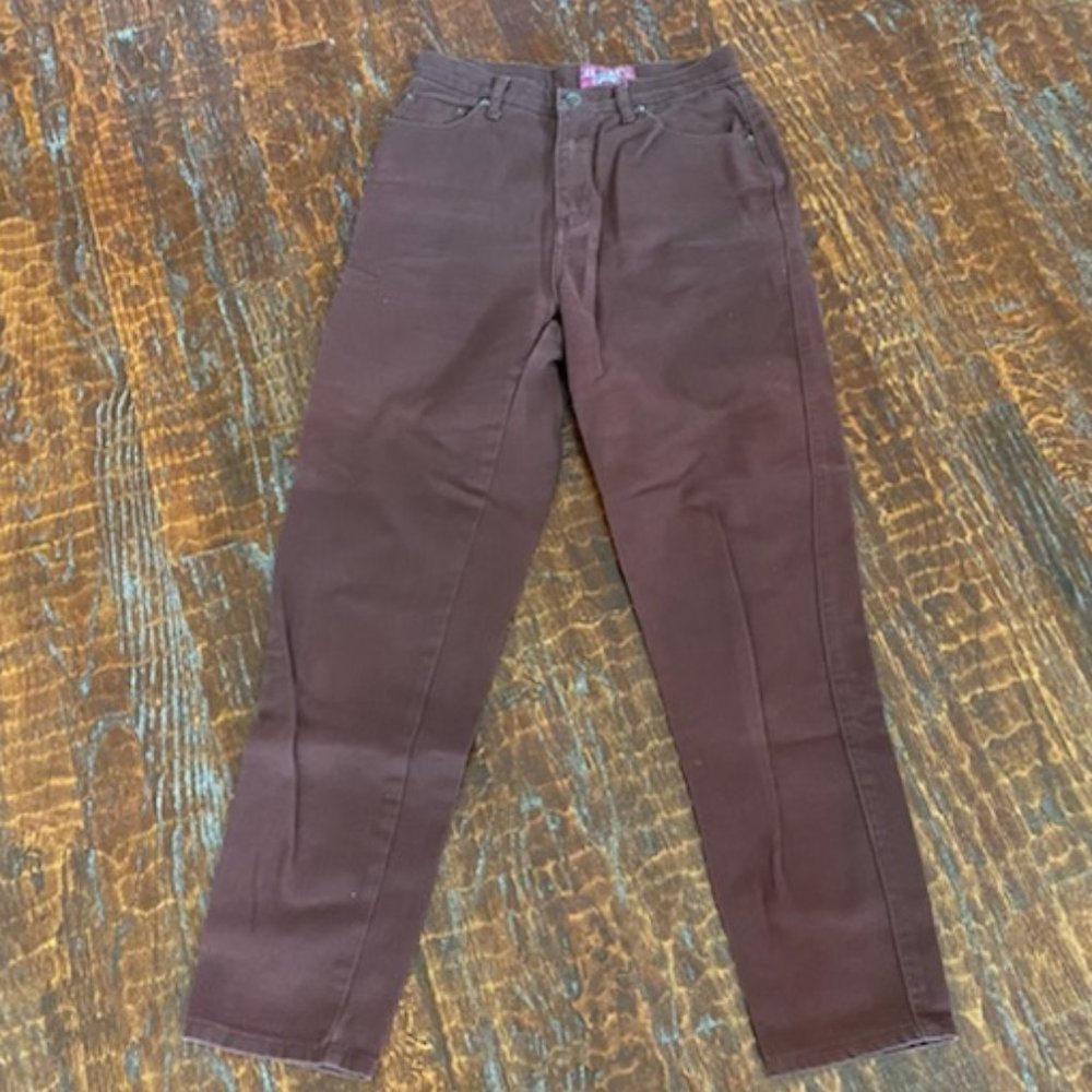 DENIM & CO * Traditional 5-pkt BROWN Stretch JEANS * EUC * Straight Leg * sz 6